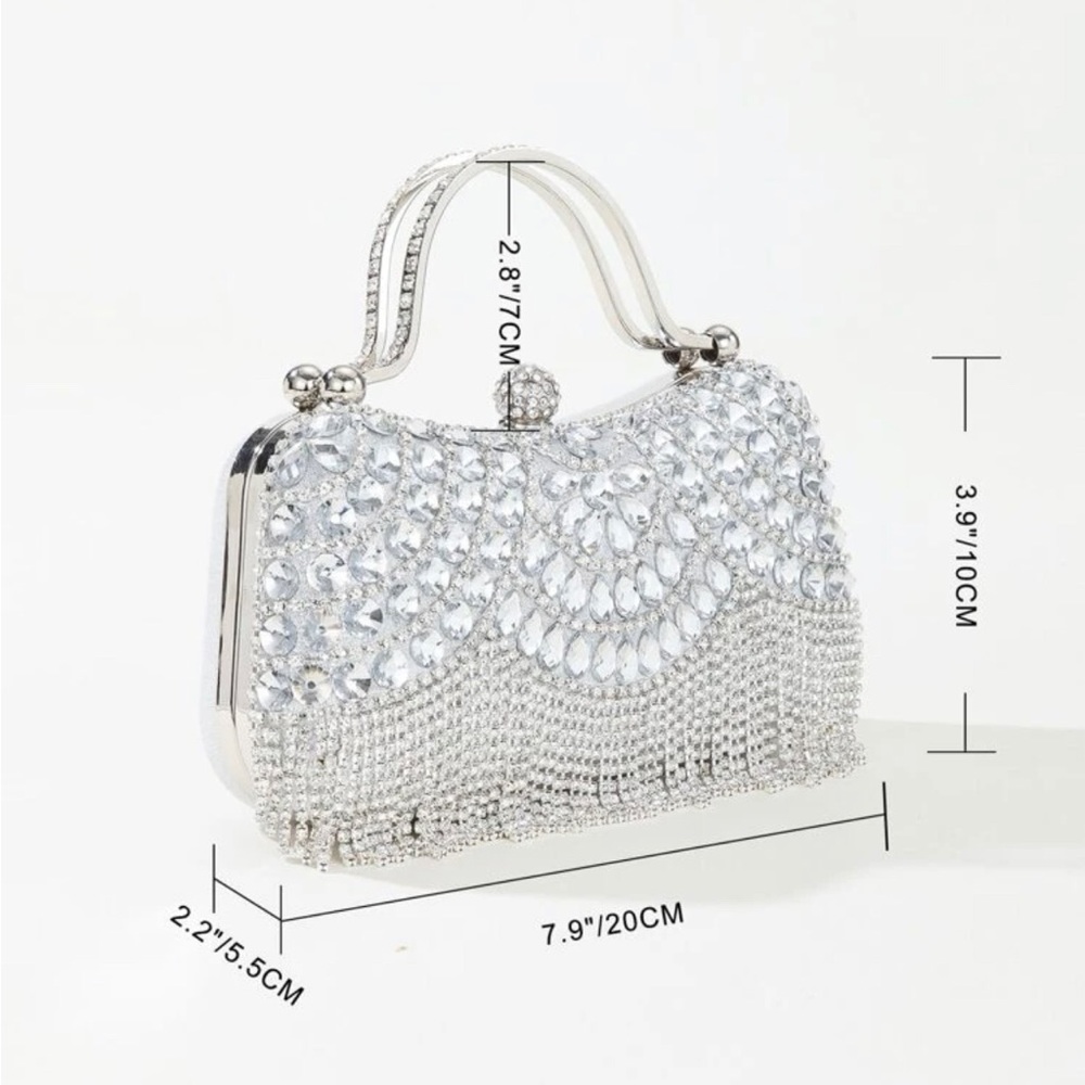 Top Handle Rhinestone Purse - Picture 5 of 6